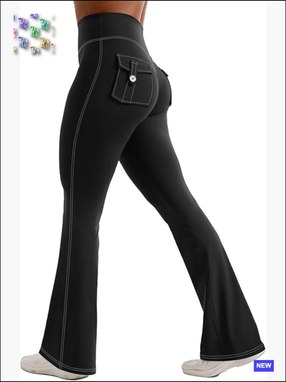 Flared Leggings Hidden Scrunch High Waist Tummy Control Cargo Yoga Pants with
